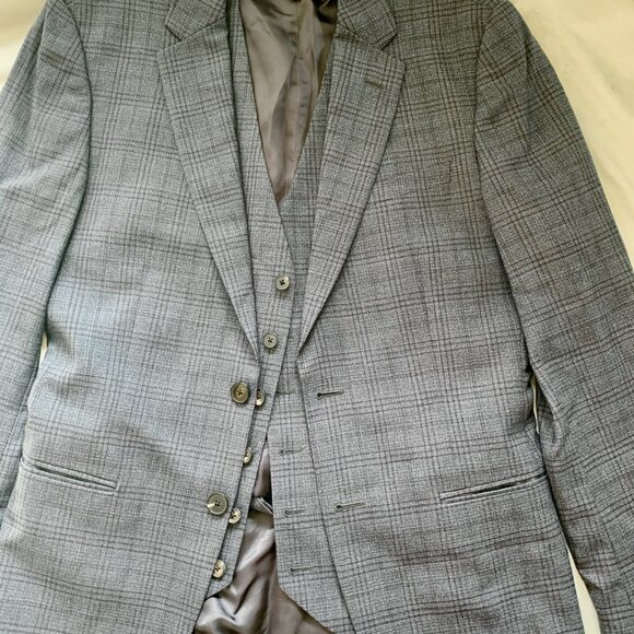 REISS 3-PIECE CHECK SUIT - Picture 7 of 10